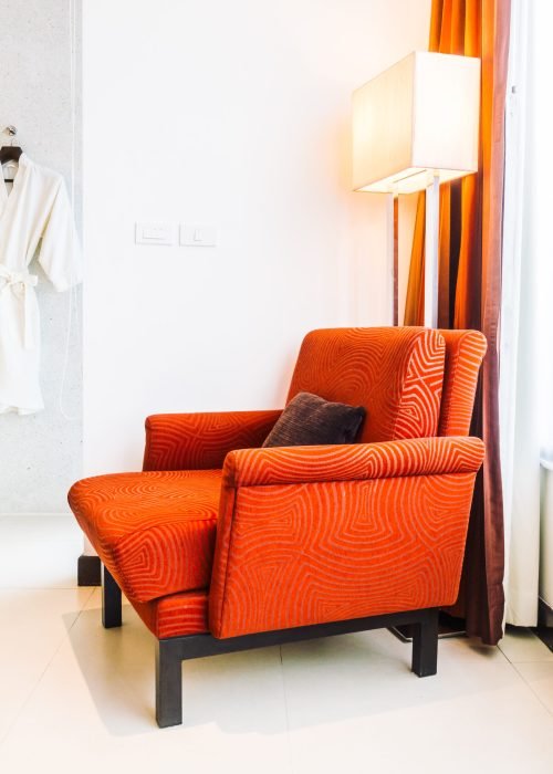 Beautiful luxury pillow on sofa decoration in living room area interior - Vintage light Filter